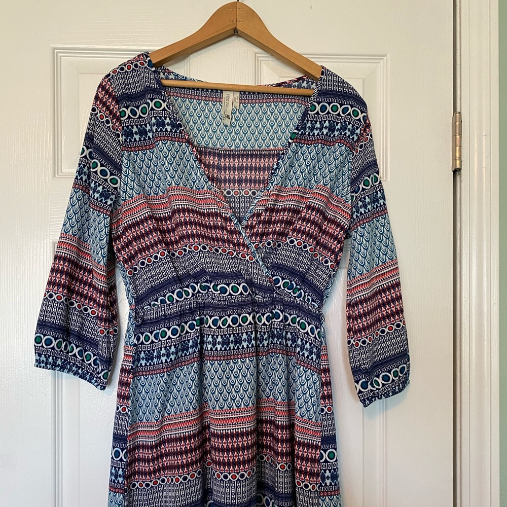 Pink Owl 3/4 Sleeve Dress